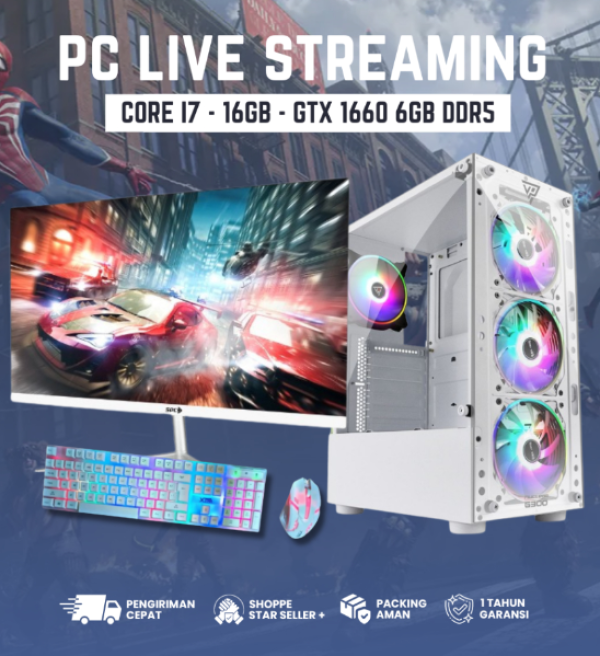 PC Full Varro G3 Set Live Streaming Gaming i7 4790 ( GTX 1660 6GB SUPER )