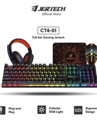 JERTECH Paket 1 Set Keyboard Gaming Headset Mouse CT4-01 Special Equipment 4 In 1 Gaming Mode