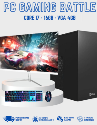 PC FULLSET I7 GAMING EDITING | RAM 16 GB | VGA 4 GB | HDD 500 GB LED SPC SF-22" Full HD 75Hz